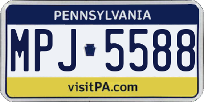 PA license plate MPJ5588
