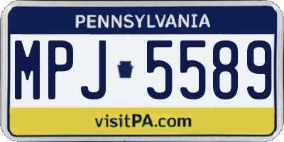 PA license plate MPJ5589