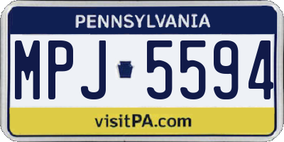 PA license plate MPJ5594