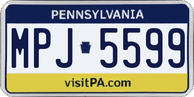 PA license plate MPJ5599