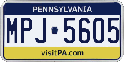 PA license plate MPJ5605
