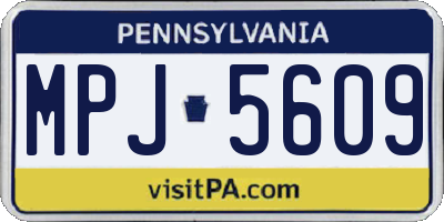 PA license plate MPJ5609