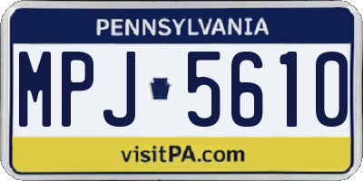 PA license plate MPJ5610