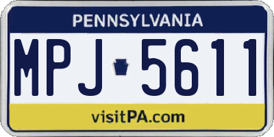 PA license plate MPJ5611