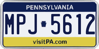PA license plate MPJ5612