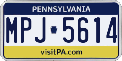 PA license plate MPJ5614