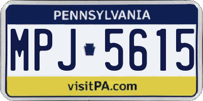 PA license plate MPJ5615
