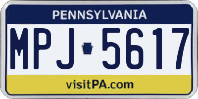 PA license plate MPJ5617