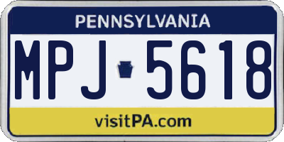 PA license plate MPJ5618