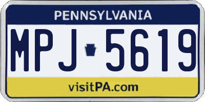 PA license plate MPJ5619