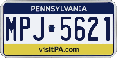 PA license plate MPJ5621