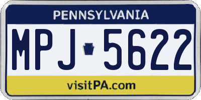 PA license plate MPJ5622