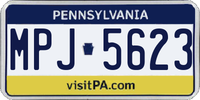 PA license plate MPJ5623