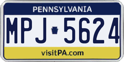 PA license plate MPJ5624