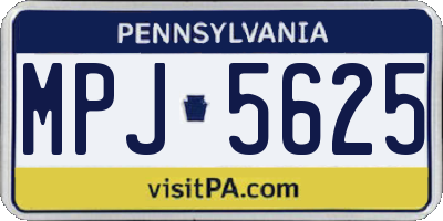 PA license plate MPJ5625