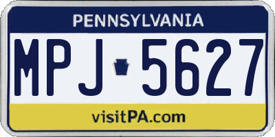 PA license plate MPJ5627