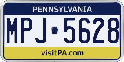 PA license plate MPJ5628