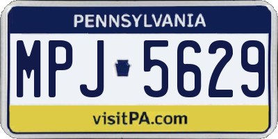 PA license plate MPJ5629