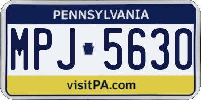 PA license plate MPJ5630