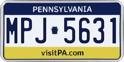 PA license plate MPJ5631
