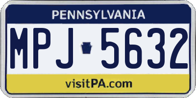 PA license plate MPJ5632