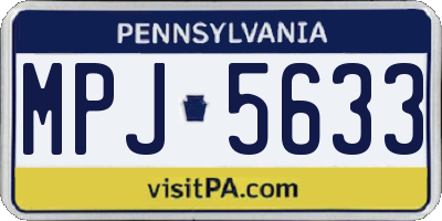 PA license plate MPJ5633