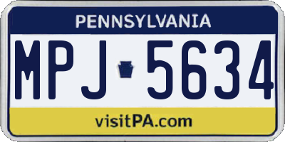 PA license plate MPJ5634