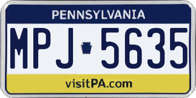 PA license plate MPJ5635