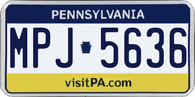 PA license plate MPJ5636