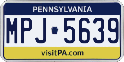 PA license plate MPJ5639