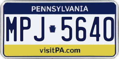 PA license plate MPJ5640