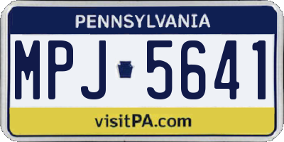 PA license plate MPJ5641