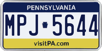 PA license plate MPJ5644