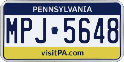 PA license plate MPJ5648