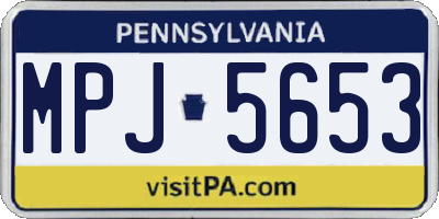 PA license plate MPJ5653
