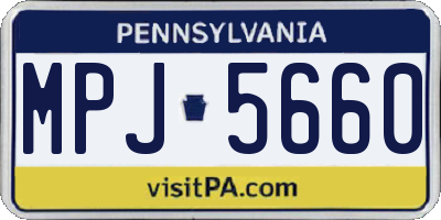 PA license plate MPJ5660