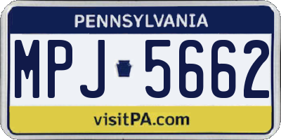 PA license plate MPJ5662