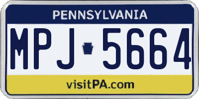 PA license plate MPJ5664