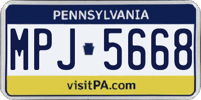 PA license plate MPJ5668