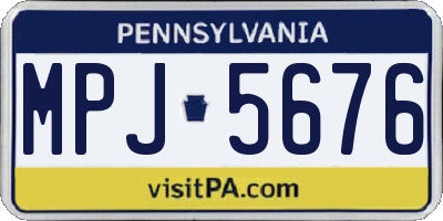 PA license plate MPJ5676