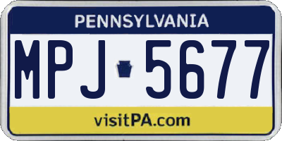 PA license plate MPJ5677