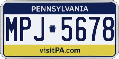 PA license plate MPJ5678