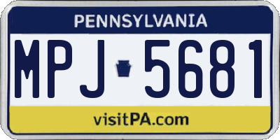 PA license plate MPJ5681