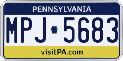 PA license plate MPJ5683