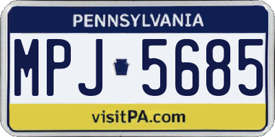 PA license plate MPJ5685