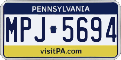 PA license plate MPJ5694
