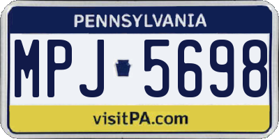 PA license plate MPJ5698