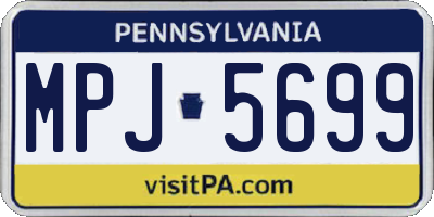 PA license plate MPJ5699