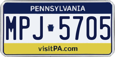 PA license plate MPJ5705