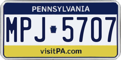 PA license plate MPJ5707